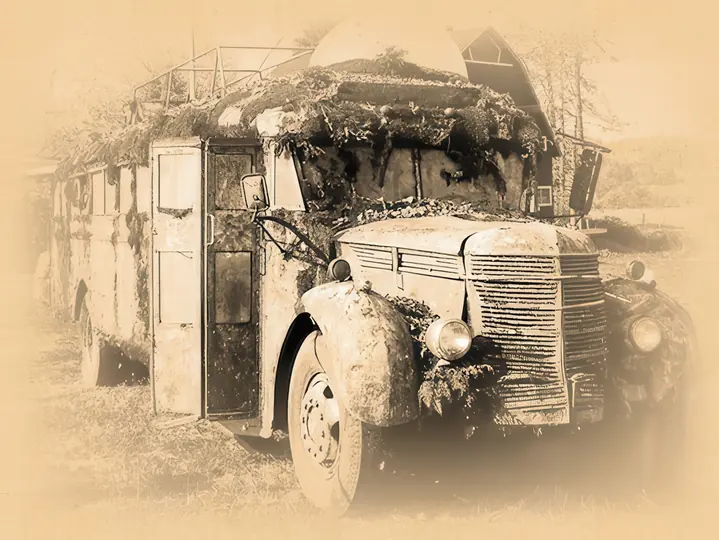 Bus Photo Covered in Moss copy Enlarged copy