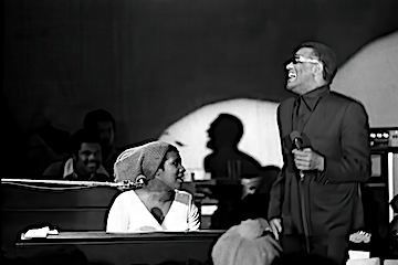 Aretha Franklin at the piano with Ray Charles singing at Fillmore West