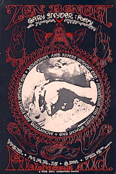 Fred Roth and Gompers Saijo poster for the 1967 Zen Mountain Center benefit at the Fillmore